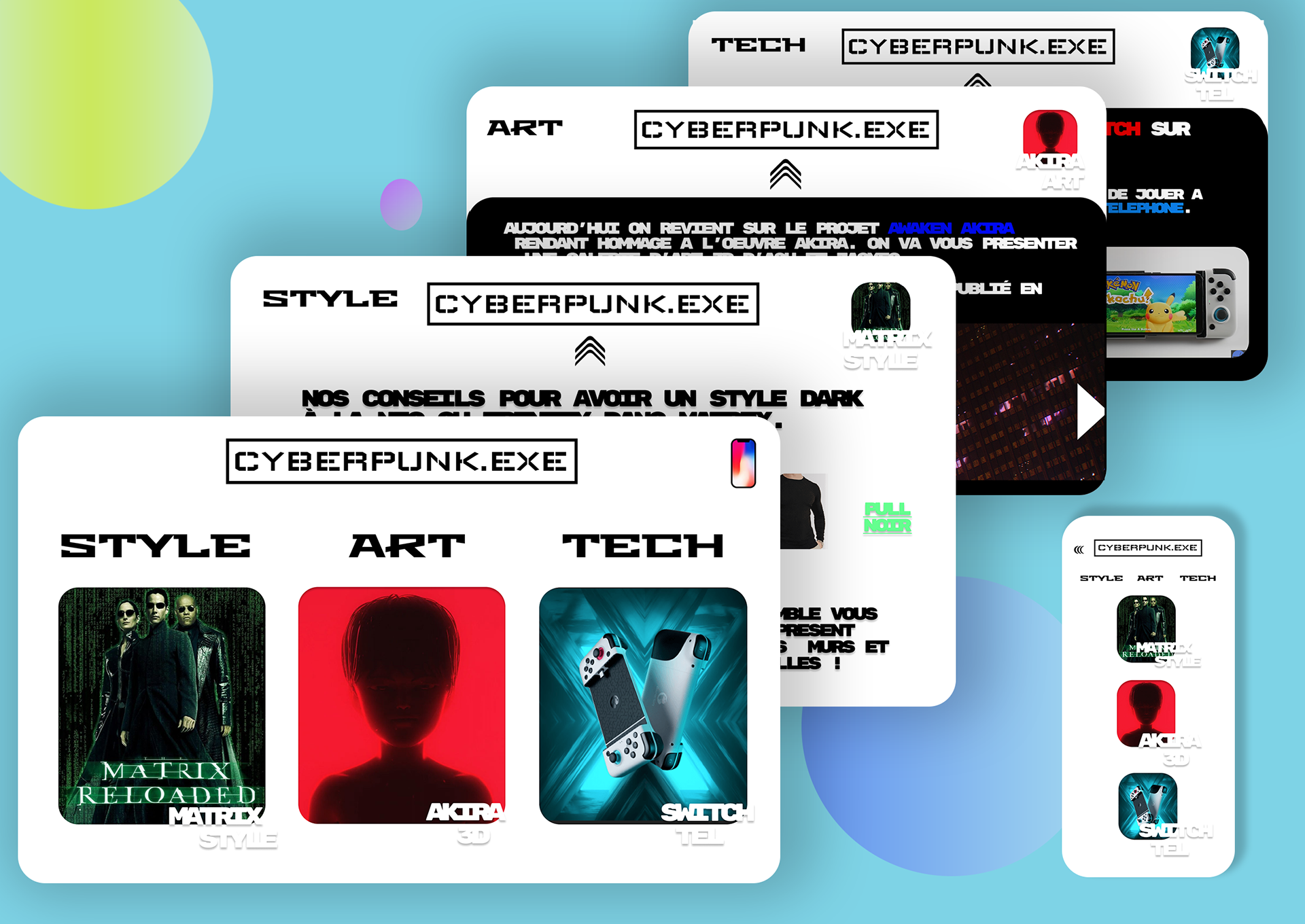 maquette de site cyberpunk